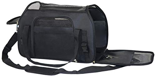 EliteField Soft Pet Carrier (3 Year Warranty, Airline Approved) Soft Sided Dog Puppy Cat Carrier Travel Bag (X-Large: 21" L x 12" W x 13" H, Black)