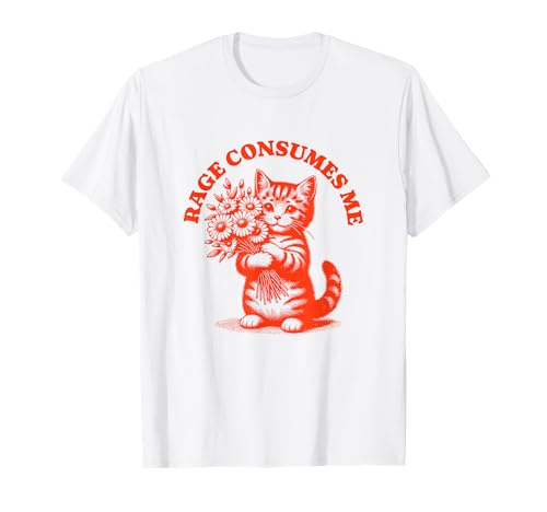 Funny Cat Rage me consume Camiseta