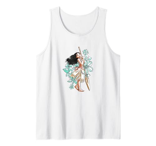 Débardeur Disney Moana Flower Collage Sketch top été coton pour femme