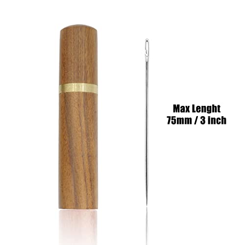 Lymgs Home Wooden Portable Sewing Needles Storage Case, Versatile Wood Box Holder For Store Embroidery Needle Hand Crafts Knitting Tool Toothpick Pill Bead, 2 Pack #TOP2