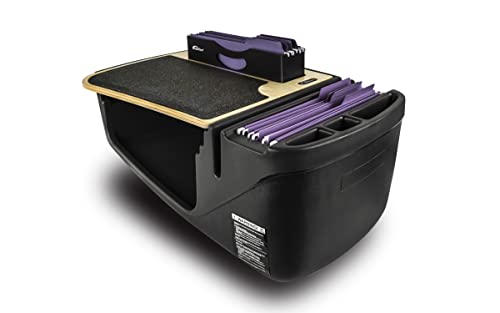 Image of AutoExec AE-FMEF-PI-11M Efficency FileMaster Car Desk for Your Vehicle Workstation and Mobile Office, Natural Finish with 400 watt Power Inverter | Vehicle Workstation, Mobile Office, 400 Watt Power Inverter