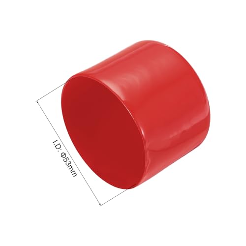 Image of uxcell 4pcs Rubber End Caps 53mm ID Vinyl Round End Cap Cover Screw Thread Protectors Red, 40mm Height