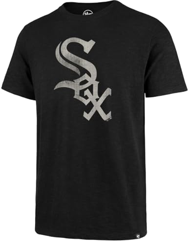 Image of 47 Brand MLB Men's Team Color Distressed Imprint Primary Logo Short Sleeve Baseball T-Shirt