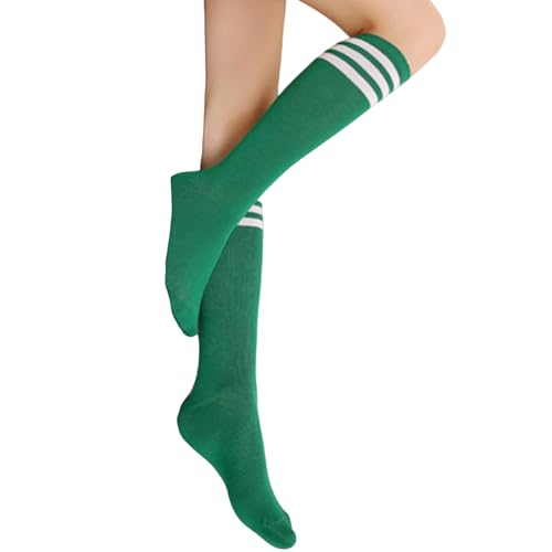 Image of Athletic Knee High Socks Stripe Running Baseball Thigh High Stockings Outdoor Sport Tube Socks