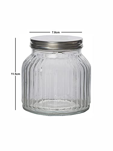 Goodhomes Tarro de cristal con tapa de metal (juego de 3 piezas) H4121-3P