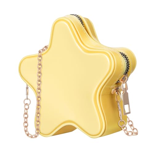 ifundom Bolso Bandolera Estrella con Cadena para Mujer Bolso de Hombro Ligero y Versátil para Diario y Eventos Color Amarillo ifundom Bolso Bandolera Estrella con Cadena para Mujer Bolso de Hombro Ligero y Versátil para Diario y Eventos Color Amarillo