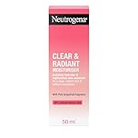 Neutrogena Clear & Radiant Moisturiser (1x 50ml), Daily Facial Cream for Dry Skin Prone to Blemishes, Uplifting Oil-Free Moisturiser with Pink Grapefruit Fragrance, for a Clearer, Radiant Skin