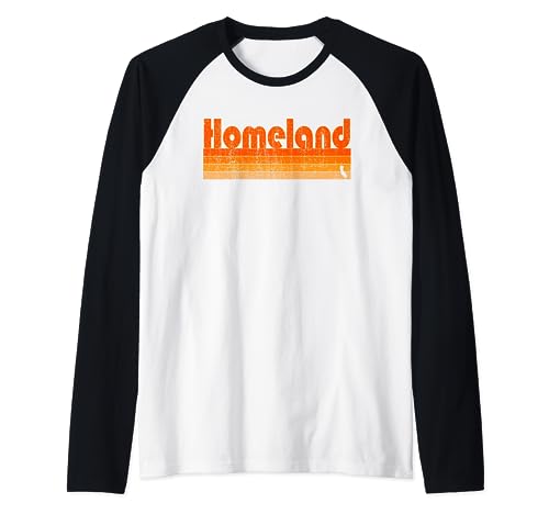 Homeland, estilo retro de los años 80 de California Camiseta Manga Raglan