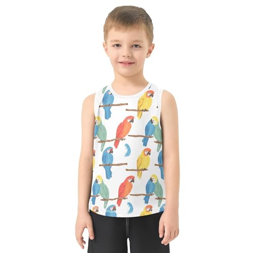 Boys Tank Top Shirts Parrot Cute Bird Sleeveless T-Shirts Crew Neck for Kids Clothing Children2