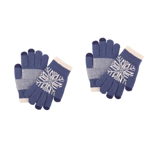 Guantes para pantalla táctil calientes de punto de lana antideslizantes hombre 2 piezas
