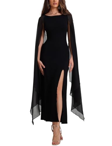 Xinlong Vestido Fiesta Mujer Maxi Elegante Costume Halloween Disfraz Negro Adulto Vestido Medieval Largo para Halloween Carnaval Party