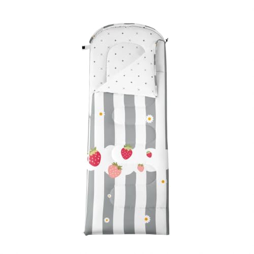 Erosebridal Black White Stripes Sleeping Bag para Niños Backpacking miniatura 3