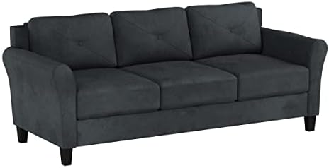 Lifestyle Solutions Collection Grayson Micro-Fabric Sofas, 80.3" x 32" x 32.68", Dark Grey