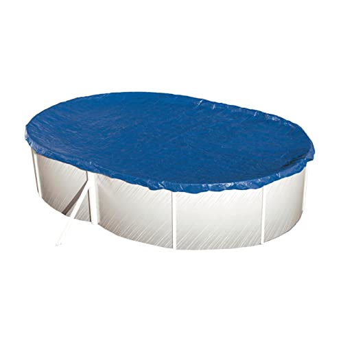 POWERHAUS24 Lona de Verano Extra para Piscinas ovaladas y octavas, máx. 550 x 360 cm, con cordón y trinquete