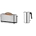 WMF KITCHENminis Grille Pain 1 Fente Extra Longue 7 Niveaux de Brunissage & Lono Bouilloire Électrique, 2400 W, Grande Capacité de 1,6 L, Design intemporel inox, Cromargan haute qualité