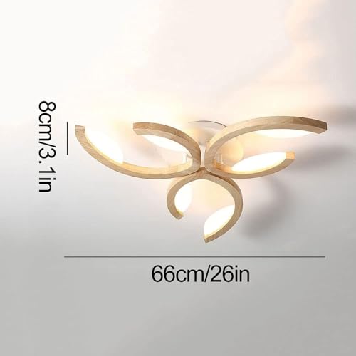 Plafonnier LED en bois massif à intensité variable pour salon - 3