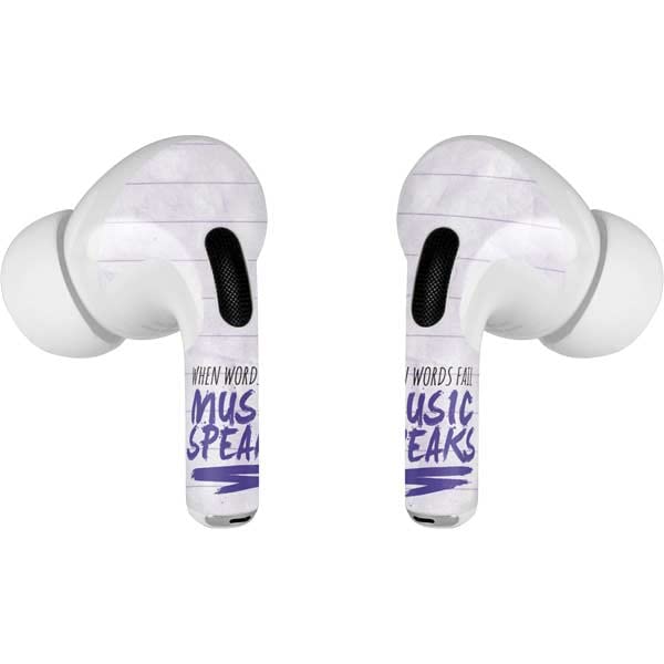 Skinit Decal Audio Skin Compatible with Apple AirPods Pro (2rd Gen, 2022) - Skinit Originally Designed When Words Fail Music Speaks Design