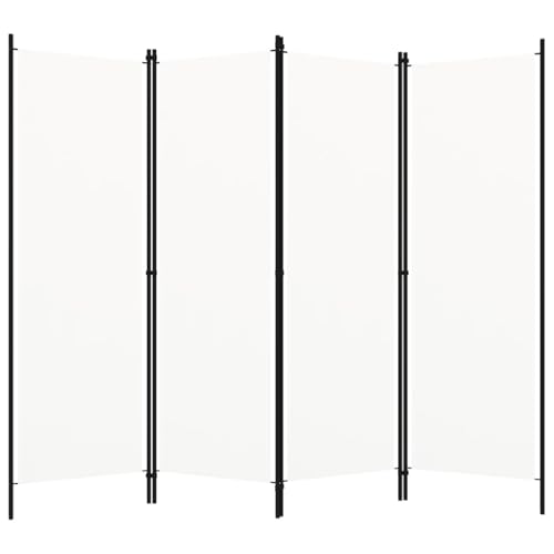 vidaXL Paravento a 4 Pannelli Divisorio Separè Byobu Pieghevole Schermo Separatore Ambienti Interni Protezione Privacy Bianco 200x180 cm
