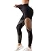 BampooPanPa High-Waist Shapewear Sweatpants Yoga Pants Sexy Cut-Out Fishnet Tights Shaping Leggings (Large, Black1)