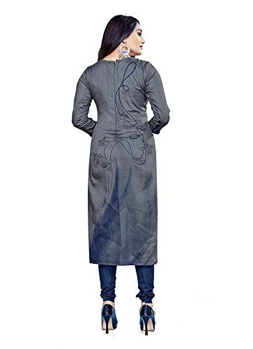 Rajnandini Women's Grey Cotton Printed Unstitched Salwar Suit Material