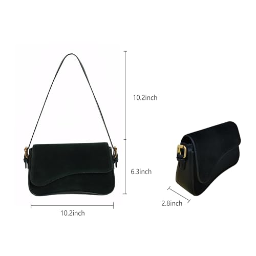 Women’s Suede Flap Shoulder Bag Small Trendy Saddle Crossbody Purses4