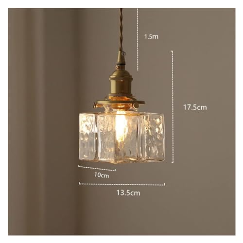 Lámpara colgante de cristal E27 para iluminar zonas oscuras con pantalla de botella cuadrada 7