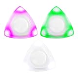 Auto LED Glowing Guitar Picks, 3 pcs Light up Plectrum with Durable Thick Protecting Ending Decorative Rope for DIY Craft (white)