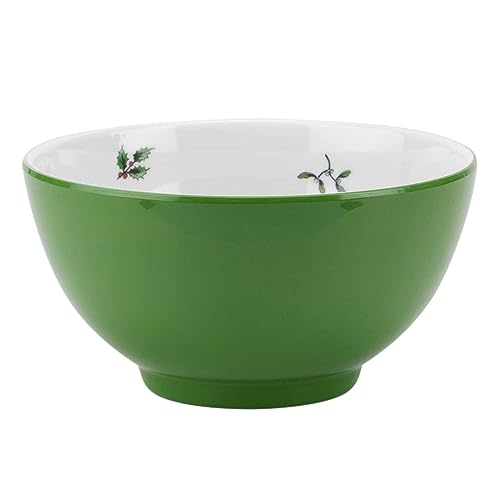 Spode-Christmas Tree 3-Piece Children's Melamine Dinnerware Set, Includes 8 In Plate, 5 Inch Bowl, And 10 Ounce Mug | Green With Christmas Tree Motif | Dishwasher Safe #TOP2