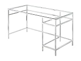 Vente-unique - Scrivania Tizio - L 140cm x P 60cm x H 75cm - vetro temperato - trasparente
