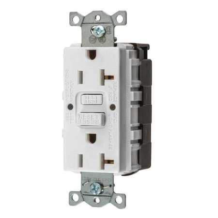 GFCI Receptacle, 20A, 125VAC, 5-20R, White