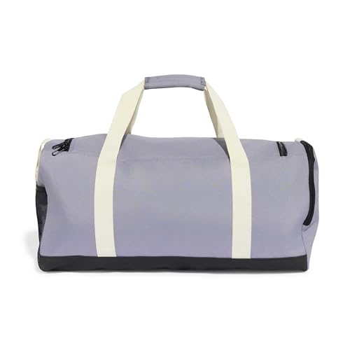 Image of adidas Unisex Essentials Linear Duffel Bag, Slate /Ivory, M