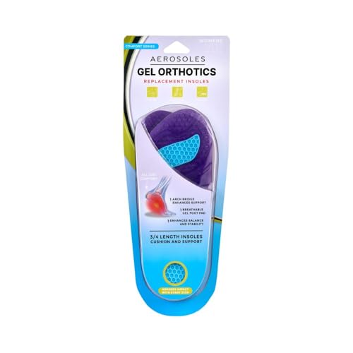 Aerosoles Gel Orthotic Insoles for Women - Replacement Insoles for Women, Sizes 5-11