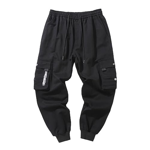 Wjnvfioo Men Slim Camo Pants Pocket Solid Colorcargo Pants Hiphop Men Harem Pants