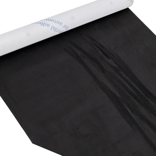 Laoyuss 17x72 inch Premium Black Suede Fabric Wrap, Self-Adhesive Microfiber