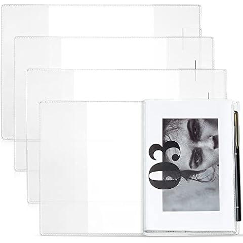 A6 Notes Cover 4 Pieces Clear Cover Transparent Notebook Cover Soft A6 Notebook Cover Journal A6 Cover PVC Plastic Book Covers for Planner Travelers Cover