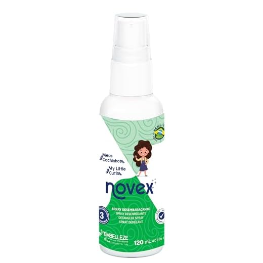 Novex Spray Desenredante My Little Curls para Niños de 3+, Ayuda a Desenredar y Controlar el Frizz Enriquecido con 7 Aceites Nutritivos, Adecuado para todo Tipo de Cabello 120 ml