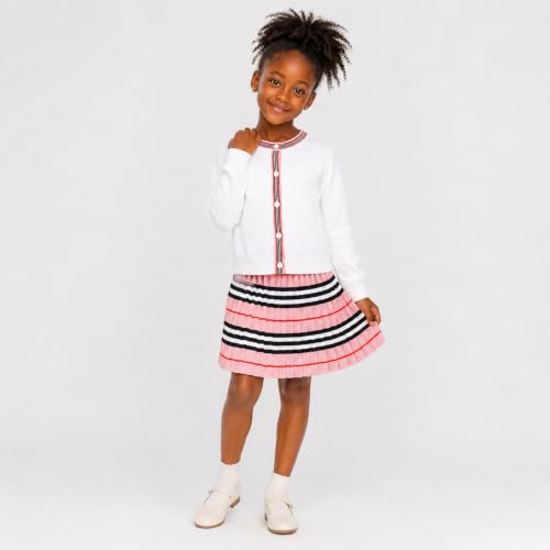 Image of Mud Kingdom Cute Little Girls Ribbed Knit Cardigan Skirt Set School Style