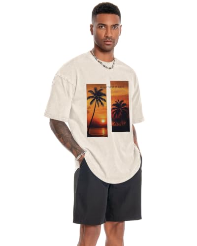 Image of Oversized Tshirts for Men Short Sleeve Vintage Washed Basic Loose Tees 2026
