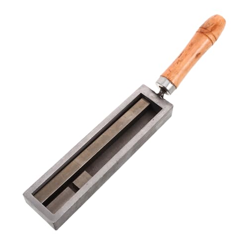 Tofficu Rustic Iron Ingot Mold with Wooden Handle for Metal Melting for Gold and Iron Jewelry Making Versatile Casting and Refining Tool for Jewelers and Enthusiasts