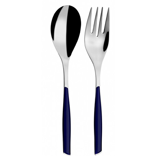BUGATTI GLBU-021F11/12 Glamour Lot de 2 Pièces Service de Table SAN/Acier Bleu Marin 25 x 12 x 3 cm