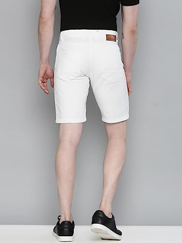 Image of The Indian Garage Co Men Slim Fit Solid Mid-Rise Chino Shorts