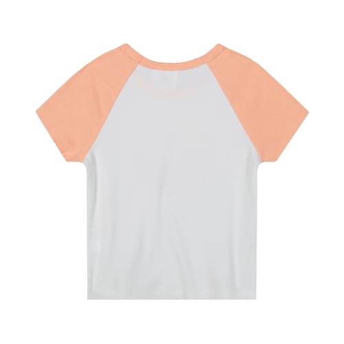 Image of Roxy Girls' Short Sleeve Snug Fit Ribbed Tee, Crew Neck Graphic T-Shirt, Soft & Comfortable