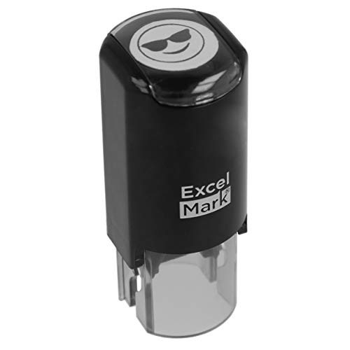 Round Teacher Stamp - Cool Shades Emoji - Black Ink - //coolthings.us