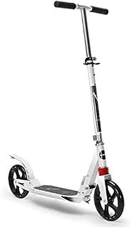 HAO KEAI Kick Scooters for Teens/Adults Scooters Adult Portable Adult Kick With Big Wheels Dual Suspension Folding Commuter For Adult/Youth/Big Kids Supports 220lbs (Color : White)
