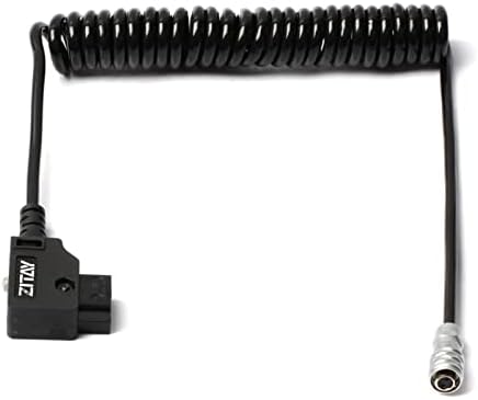ZITAY D-Tap to BMPCC 4K 6K Power Cable for Blackmagic Pocket Cinema Camera 4K 6K Pro V Mount Battery Coiled Cord - Male D Tap to Weipu 2 Pin Female