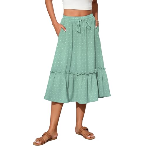 Image of Witsmile High Waist Tiered Skirts for Women Flowy Skirts for Women Long Length with Pockets 2026 Fashion Trendy