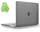 UESWILL Funda compatible con MacBook Pro de 14 pulgadas modelo A2442 de 2021, carcasa rígida mate para MacBook Pro de 14 pulgadas con chip M1 Pro / M1 Max e ID táctil + paño de microfibra, gris