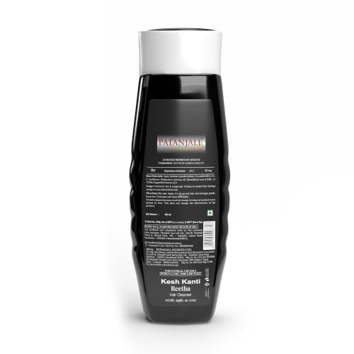 Image of Patanjali Kesh Kanti Reetha Shampoo Hair Cleanser 180ml - Natural Reetha Soapnut Hair Fall Control Shampoo | Suitable for All Hair Types | For Men & Women | For Daily Use