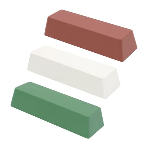 QZATACAEN Polier- und Schleifmittel 20 oz. Set – grün (fein)/weiß (mittel)/rot (grob), für Edelstahl, Aluminium und Schmuck – 3 Stück
