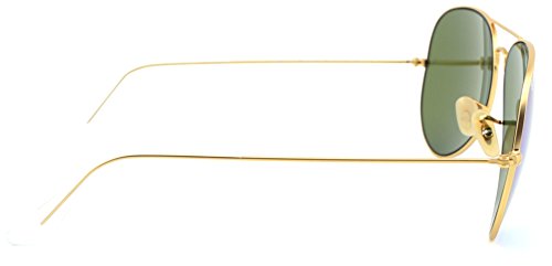 Ray-Ban WOMEN Rb3025 Classic Mirrored sunglasses, Matte Gold Frame/Crystal Green Mirror Blue Lens 112/17, Medium US3